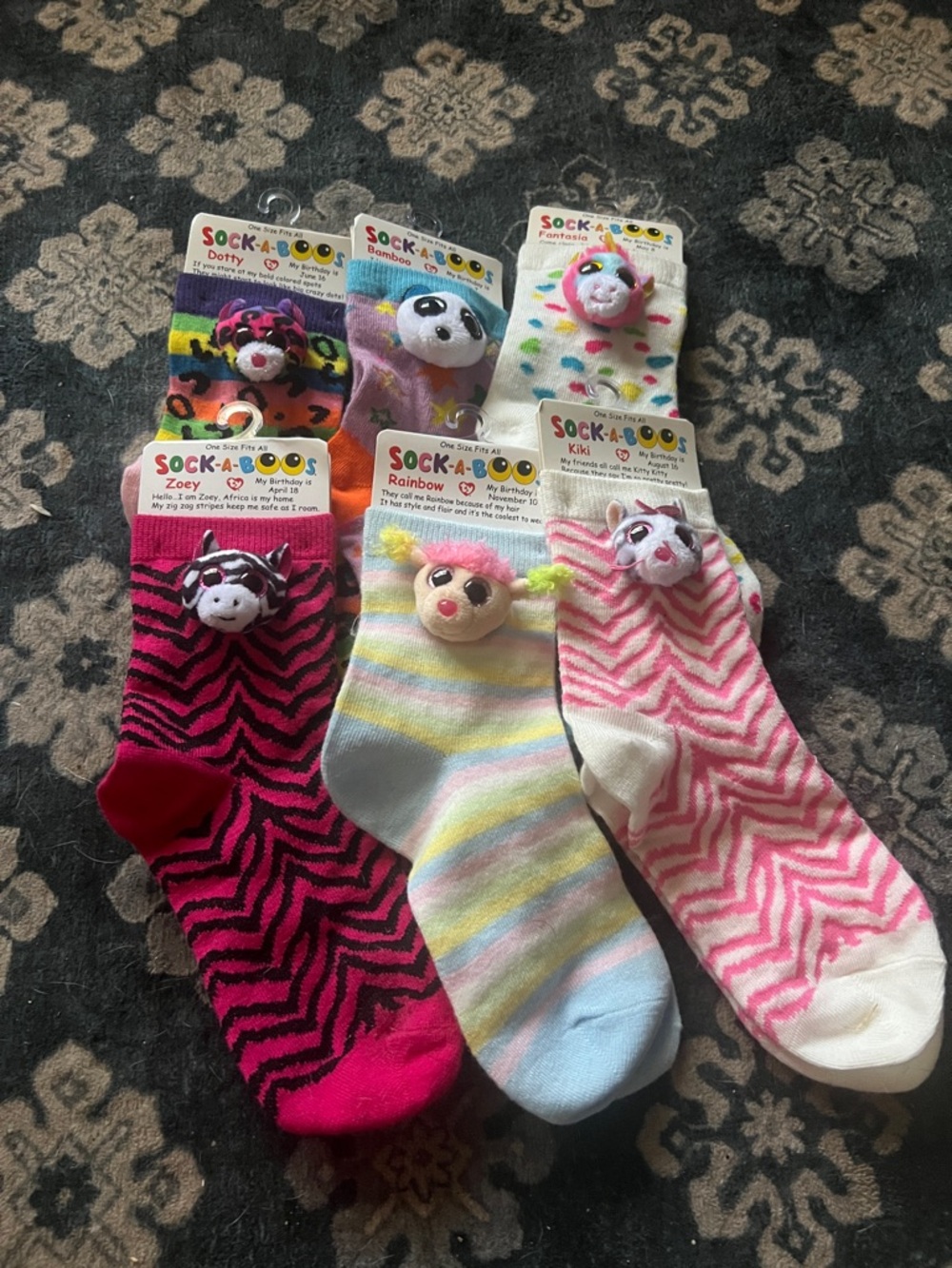 Kids Plush Character Socks - Assorted Pink, White, Multicolor